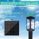 Solar Lamp Post Light Outdoor 14.5", Waterproof Dusk to Dawn Solar Post Light, Matte Black, for Yard Garden Driveway Patio