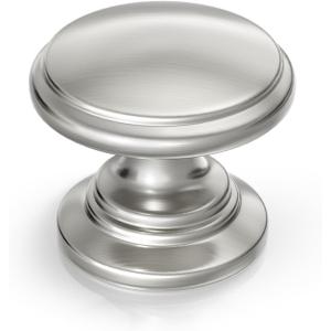Goldenwarm 25 Pack Cabinet Knobs Brushed Nickel Cabinet Knobs Round Silver Drawer Pulls Zinc Alloy Hardware for Bedroom Dresser Drawer 1-1/5 Inch Diameter