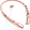 Bluetooth Neckband Headphones, Retractable Headphone Bluetooth 5.3 & IPX5 Waterproof, Neckband Headphones 18H Playback with ANC for Fitness/Office