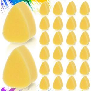 Yinkin 24 Pcs Face Paint Sponge Petal Face Painting Oval Sponges High Density Face Painting Supplies for Kids Adults Art Work Halloween Makeup Body Paint (Yellow)