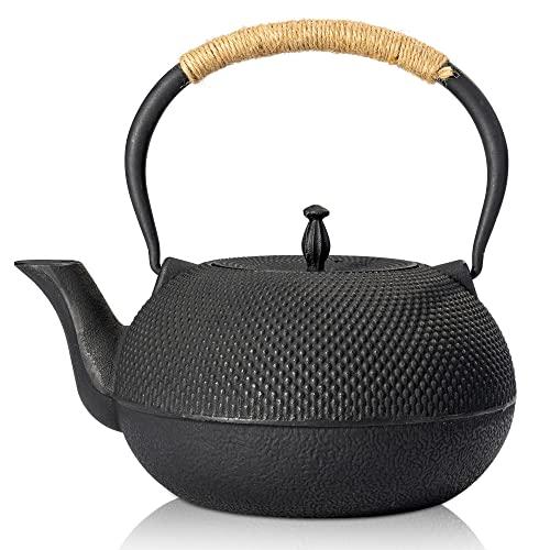 suyika Japanese Tetsubin Tea Kettle Cast Iron Teapot with Stainless Steel Infuser 60 oz/1800 ml