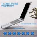 Stealodeal Adjustable Stainless Steel Laptop Stand for Desk | Foldable Portable Metal Notebook Holder & Riser for MacBook, iPad & 10–15.6 Inch Laptops (Silver)