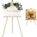 Wooden Easel Stand for Sign,63" Portable Painting Easel, Adjustable Poster Stand with Tripod Easel for Painting, Wedding Sign, Drawing, Canvas, Display Show (Natural)
