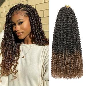 Passion Twist Hair 14 Inch 8 Packs Water Wave Crochet Hair Bohemian Braiding Hair for Boho Locs Pre Looped Crochet Braids Hair for Black Women T/27#