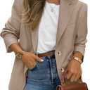 PRETTYGARDEN 2026 Blazers for Women Business Casual Long Sleeve Lapel Open Front Suit Jacket Work Blazer with Pockets (XL, Camel)
