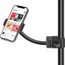 InnoGear Mic Stand Phone Holder, Flexible Gooseneck Mount Clamp for Microphone Boom Arm Tube Pipes Music Accessories for iPhone 16 15 14 13 12 MAX Pro Samsung Galaxy All Smartphones