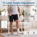 Forearm Crutches for Adults with 15-Level Adjustable Height, 350LBS, 1 Pair, Large