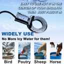 500W Chicken Water Heater with Thermostat,Cast Aluminum Submersible Bird Bath De-Icer for Plastic/Metal Poultry,Power Cord 9.8 Ft,Black