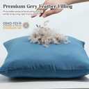 WOLKI Waterproof Outdoor Pillows 20x20 Feather and Down Filled Throw Pillow for Patio Furniture, Outside Decorative Pillow Set of 2,Blue