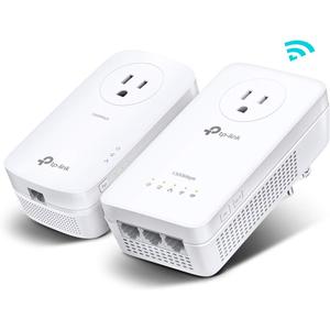 TP-Link Powerline WiFi Extender TL-WPA8631P KIT- Includes AV1300 Powerline Network Adapter and AC1200 Dual Band Extender, 2x2 MIMO, 3 Gigabit Ports, Passthrough, Plug & Play