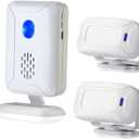 Wireless PIR Motion Sensor Detector Home Store Welcome Buzzer Security Alarm Chime for Business Mailbox Front Door Entry Alert (2 Sensor & 1 Doorbell)