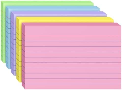 Index Cards 4x6, 200 Sheets, Ruled Color Flash Cards for Effective Studying and Note-Taking, Premium Note Cards, Essential School Supplies for College & Office, Home Organization & Study Supplies
