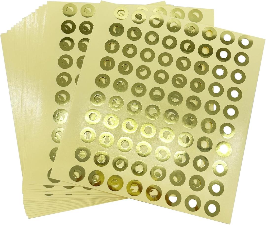 Hole Reinforcement Stickers Labels,Gold,Pack of 1440