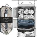 Artos Hanging Portable Luggage Suitcase Carry On Closet Shelving Organizer w/Hooks| for Travel, Camper, RV |Packing Cube(Grey)