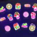 Yizeda Candy Birthday Party Favors Lollipop Candies LED Light Up Rings for Treat Bags Stuffers Candyland Party Classroom Prizes Candyland Birthday Supplies