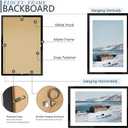 24x36 Picture Frame Set of 5, Black Poster Frame, Display Pictures 20 x 30 with Mat or 24 x 36 Without Mat for Horizontal or Vertical Wall Mounting, Wall Gallery Frame for Artwork, 24x36-5PACK