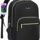 LOVEVOOK Laptop Backpack for Women 18.4 inch,Cute Womens Travel Backpack Purse,Professional Laptop Computer Bag,Waterproof Work Business College Teacher Bags Carry on Backpack with USB Port,Black-2