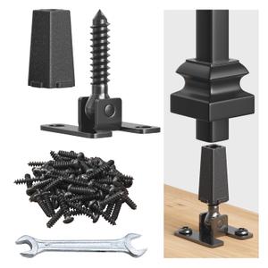 Adjustable Height and Angle Stainless Steel Connectors for Easy Installation of 1/2" Deck Stair Hollow Metal Balusters (20, Not Include Shoes)