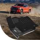 3W Floor Mats & Front Carpets Fit 2022-2026 Toyota Tundra (Only for CrewMax Cab), SR/SR5/TRD PRO/Limited/Platinum/Castone Custom Fit All-Weather TPE Front & Rear Row Floor Liner Black