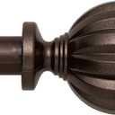 Curtain Rod,Window Curtain Rods for Windows Easy Installation,Adjustable Decorative Curtain Rod 3/4 Inch Diameter Single Window Curtain Rod Set, 66 to 120 Inches, Brown