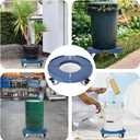 W B D WEIBIDA Round Dolly with Wheels, Heavy Duty 440lbs Capacity, Adjustable 15-19 Inch Trash Can Dolly with 4 Locking Swivel Wheels, Blue