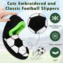 Little Kids Warm Slippers with Soft Memory Foam Slip-on Indoor Football Slippers, Size 10-11