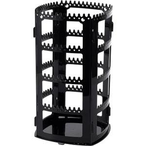 Sooyee 360 Rotating Earring Holder and Jewelry Organizer, 4 Tiers Jewelry Rack Display Classic Stand, 156 Holes and 160 Grooves for Necklaces Earrings Piercings, Black