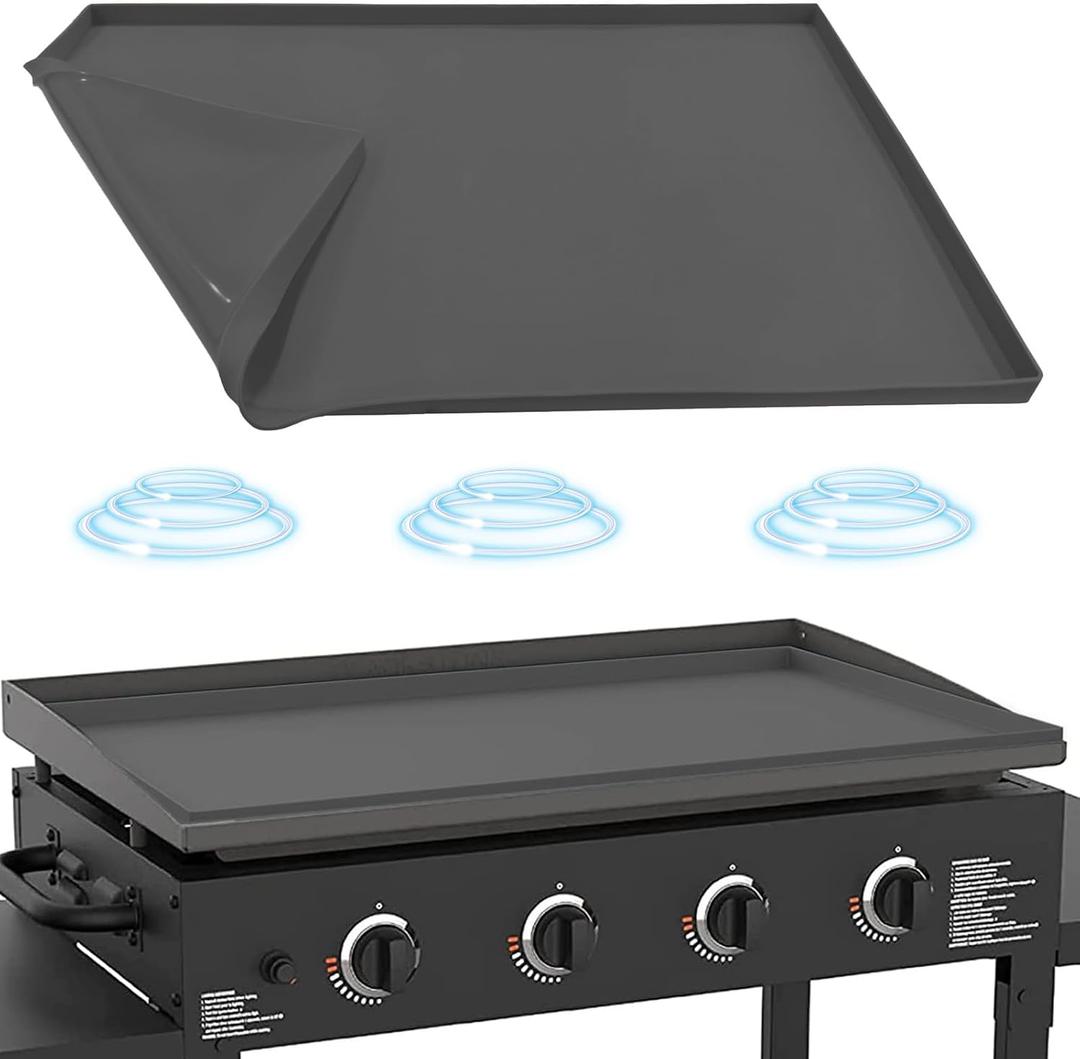 Silicone Griddle Mat for Blackstone 36 Inch Griddle, Heavy Duty Food Grade Silicone Griddle Cover, Griddle Accessories for Blackstone Grill, All Season Protective Cover (Gray)