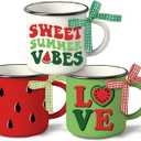 Merry Christmas Mini Coffee Mug Set of 3, Xmas Stink Stank Stunk Santa Hat Green 5 oz Mini Coffee Cups Tiered Tray Decor, Hohoho Funny Holiday Kitchen Coffee Bar Decorations Housewarming Gift