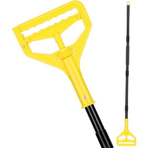 Commercial Mop Handle Heavy Duty,58" Industrial Mop Stick,Wet Mops Head Replacement Holder for Professional/Industrial Floor Cleaning, Yellow