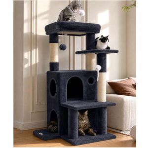 Globlazer Cat Tree Tower for Indoor Cats Large Adult, FC50, Dark Grey