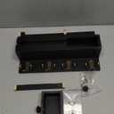 Key Holder Wall Mount, Wooden Adhesive Mail and Key Organizer with Drawer, Small Shelf, 8 Hooks, 2 Installation Methods, Black