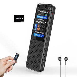 80GB Voice Activated Recorder with Playback, Vandlion 1536Kbps HD Digital Recording Device (70Hrs Recording Time) with Noise Reduction, Password for Lectures Meetings Interviews Classes