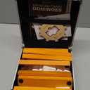 Mexican Train Dominoes Set with 4 Holders - Dominoes Double 12 with Wooden Hub and Tiles Holders - Double 12 Dominos Set for Family Game Night for Adults and Kids Ages 8 and up (D12 + 4 Holders)