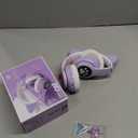 Wireless Cat Ear Headphones for Kids, LED Light Up Kids Girls Bluetooth Headphones with Microphone for School/Travel/Sports/Gaming/Gifts/Christmas (Purple)