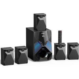 1000W Surround System 5 Wired Satellite Audio Speakers 8 inch Subwoofer 5.1/2.1 Channel Home Theater Deep Bass Support ARC Optical Bluetooth Karaoke Input