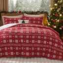 Bedsure Christmas Comforter Set King - Christmas Bed Set with Snowflakes, Soft Bedding for Holiday, 3 Pieces, 1 Soft Snowflake Printed Comforter and 2 Pillow Shams
