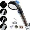 Filtered Shower Head with Handheld - High Pressure Mineral ShowerHead with Filters for Hard Water - Reduces Dry Itchy Skin, Easy Instal, 4 Modes, Water Saving, Durable, Detachable anti blocking