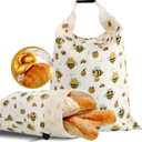 Sourdough Bread Bags, Reusable Beeswax Bread Bags for Homemade Bread, 17"13" Natural Beeswax Cotton Loaf Bag, Easy to Clean Bakery Essentials (2 Pack)