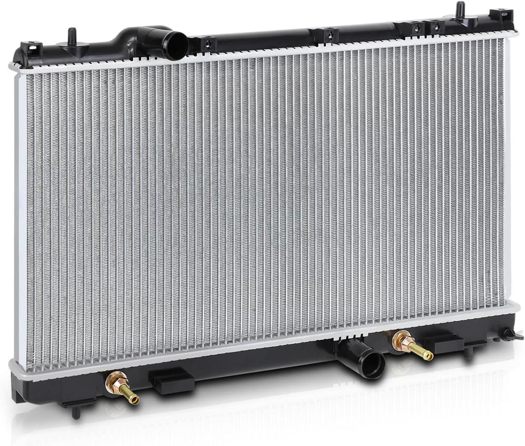 M-AUTO Aluminum Factory Style Radiator Replacement for 2000 2001 Plymouth Dodge Neon 2.0L Automatic Transmission with 1.25" Aluminum Inlet Outlets