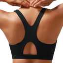 RUNNING GIRL Sports Bras for Women High Support,Racerback Molded Cup Sports Bra with Sewn in Pads (Black, M)