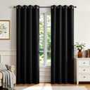 Joydeco Blackout Curtains for Bedroom,Black Out Curtains Long, Black Drapes with Grommets, Noise Reducing Energy Saving Thermal Insulated & Wrinkle-Free Drapes for Living Room, 2 Panels OEKO-TEX STANDARD 100