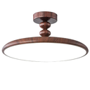 Aleslsop Dimmable 19.7" Mid Century Modern Semi Flush Mount Ceiling Light,Farmhouse Walnut Color LED Ceiling Lights,Hallway Ceiling Light Fixture for Bedroom Laundry Room Living Room
