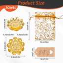 150 Pcs Diwali Gifts Bulk Gold Lotus Incense Sticks Holders Zinc Alloy Incense Holder Return Gifts for Pooja Navratri with Organza Bags and Thank You Cards for Pooja Indian Wedding Party Supplies