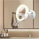 Magnifying Mirror with Light 30X, LED Bathroom Mirror with 3 Lighting Modes, 2-Sided 30x/1x Rotation Wall Mounted Makeup Mirrors, Rechargeable Mirrors with Lights and Suction Cup for Bathroom