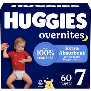 Huggies Size 7 Overnites Baby Diapers: Overnight Diapers, Size 7 (41+ lbs), 60 Ct,