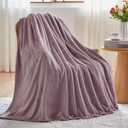 NEWCOSPLAY Super Soft Throw Blanket Light Purple Premium Silky Flannel Fleece Leaves Pattern Lightweight Bed Blanket All Season Use (Light Purple, Throw(50"x60"))