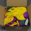 Leyndo 8ft Huge Mardi Gras Alligator Inflatable Mardi Gras Inflatable Outdoor Decoration Crocodile with Crown Mask Necklace LED Lights Blow up for Yard Garden Lawn Carnival Outdoor Celebration Decor