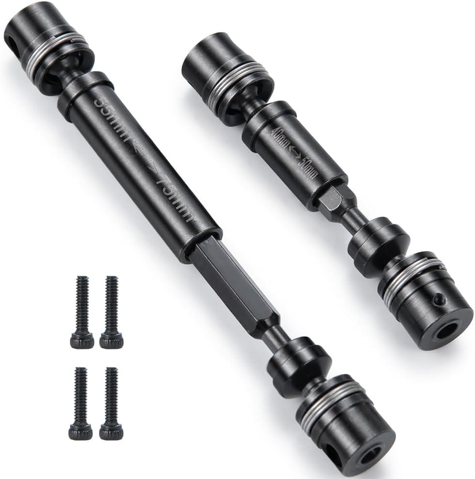 MOHERO 2Pcs Steel RC Drive Shaft Front Rear Center Driveshafts Set for 1/18 TRX4M Bronco Defender RC Crawler Car Upgrade