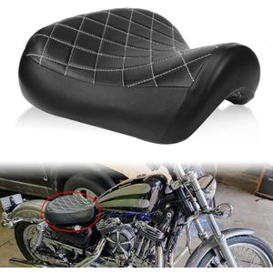 Sportster Driver Seat, PSLER Motorcycle Front Rider Driver Solo Seat Cushion for Sportster 883 1200 72 48 1983-2003, Diamond (Black)